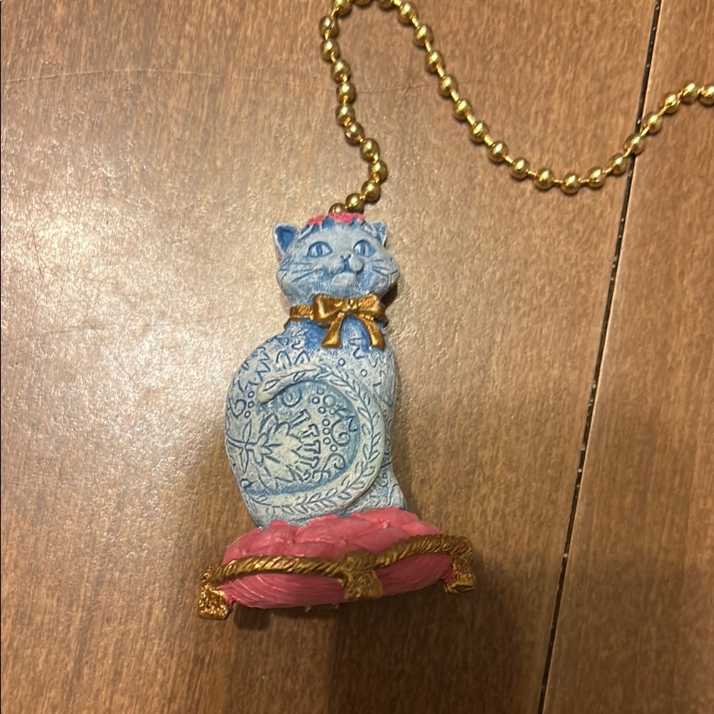 Blue and Pink Cat Ornament